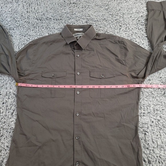 Express Shirt Men Large Black Classiccore Normcore Fitted MK2 Long Sleeve Preppy - Picture 6 of 9